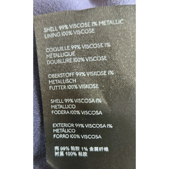 Maeve Anthropologie Top Women 2 Blue Cold Shoulder Sheer Ruffle Floral Mettalic - Picture 9 of 10